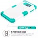 iPhone 5c - 3 Piece Hard Plastic Silicone Hybrid Drop Shock Proof Protective Phone Cover Case - White Sky Blue